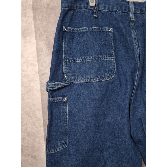 Vtg Carhartt Dungaree Fit Denim Carpenter Jeans Mens 38x32 Baggy Grunge Workwear - Picture 7 of 10
